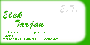 elek tarjan business card